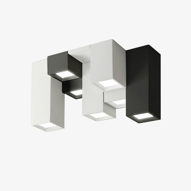 Plafonnier LED design avec tubes rectangulaires noir et blanc — LZ4XJ9