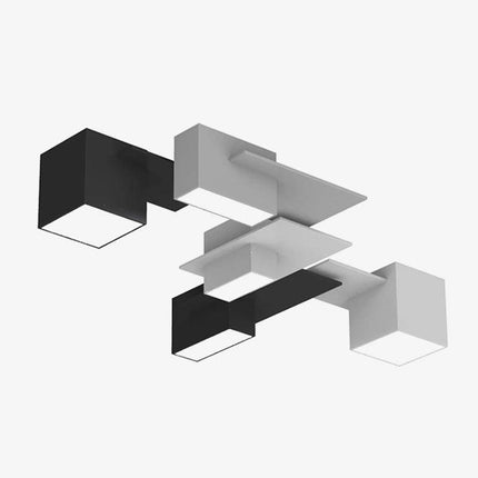 Plafonnier LED design aux formes géométriques noires et blanches — LZ4X9P