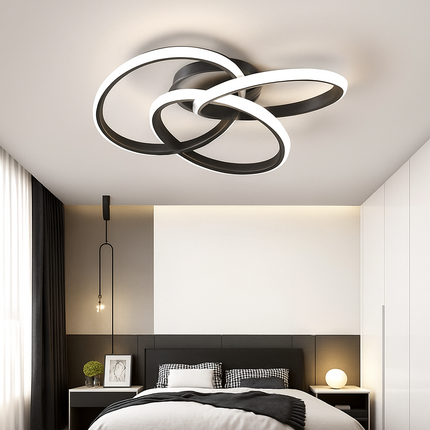Plafonnier LED design avec anneaux métalliques style Loft — LZ4QJ7M