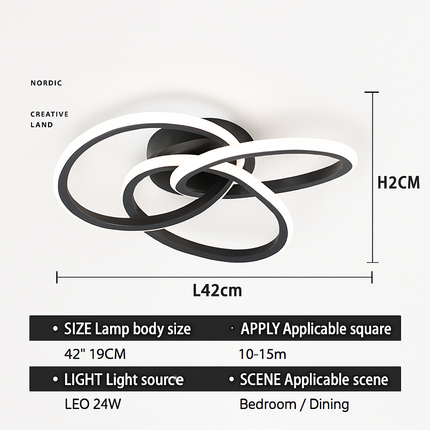 Plafonnier LED design avec anneaux métalliques style Loft — LZ4QJ7M