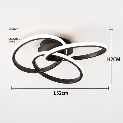 Plafonnier LED design avec anneaux métalliques style Loft — LZ4QJ7M