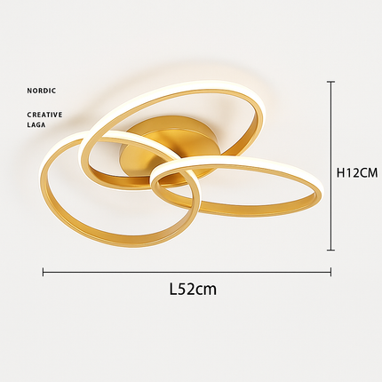 Plafonnier LED design avec anneaux métalliques style Loft — LZ4QJ7M