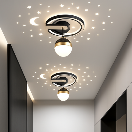 Plafonnier design LED avec projection étoiles