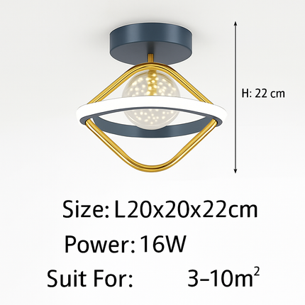 Plafonnier design LED avec projection étoiles