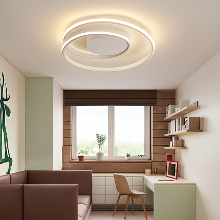 Plafonnier LED design double boucle en noir ou blanc — LZ4X9B2