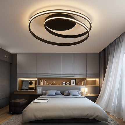Plafonnier LED design double boucle en noir ou blanc — LZ4X9B2