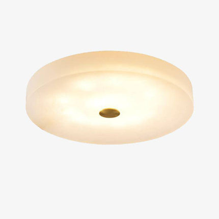 Plafonnier LED design arrondi marbre avec disque doré Villa — LZ4X9Q2