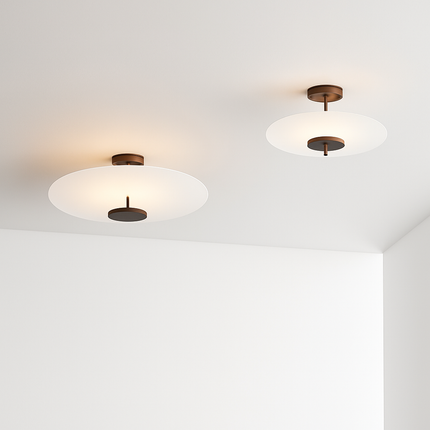 Plafonnier rond en métal et verre au design contemporain — LZ4X9M