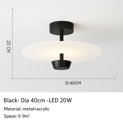 Plafonnier rond en métal et verre au design contemporain — LZ4X9M
