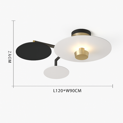 Plafonnier rond en métal et verre au design contemporain — LZ4X9M