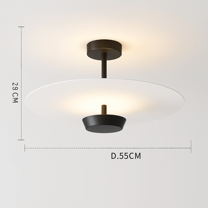 Plafonnier rond en métal et verre au design contemporain — LZ4X9M