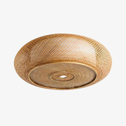Plafonnier LED rond en rotin tressé style Woven — LZ4X9QJ