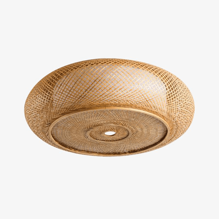 Plafonnier rond en bambou tressé style japonais — LZ4X9Q2
