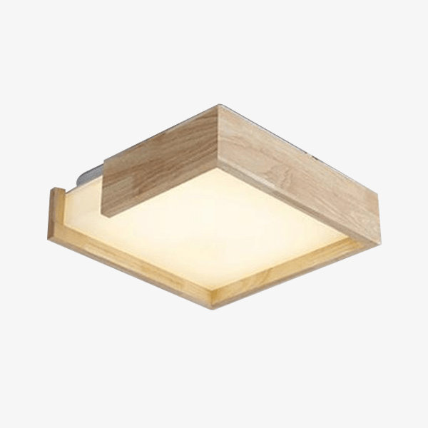Plafonnier carré en bois avec éclairage LED design — LZ4X9P