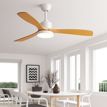 Plafonnier en bois avec ventilateur et lumière intégrée télécommandée — LZ4X9T
