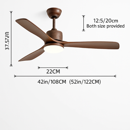 Plafonnier en bois avec ventilateur et lumière intégrée télécommandée — LZ4X9T