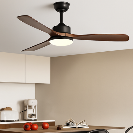 Plafonnier en bois avec ventilateur et lumière intégrée télécommandée — LZ4X9T