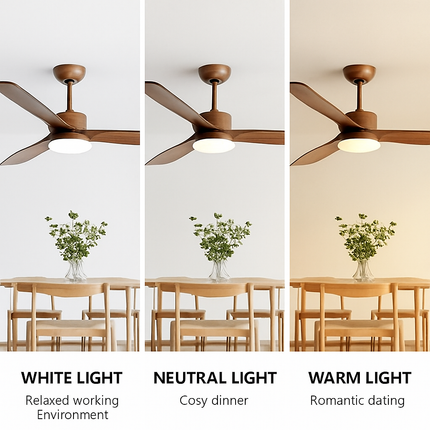 Plafonnier en bois avec ventilateur et lumière intégrée télécommandée — LZ4X9T