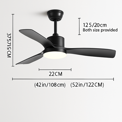 Plafonnier en bois avec ventilateur et lumière intégrée télécommandée — LZ4X9T