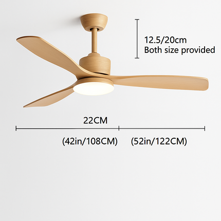 Plafonnier en bois avec ventilateur et lumière intégrée télécommandée — LZ4X9T