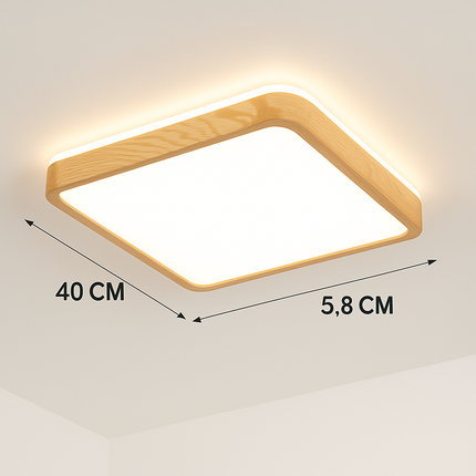 Plafonnier en bois à LED (plusieurs formes)