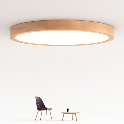 Plafonnier LED rond en bois très fin — LZ4X9P2Q