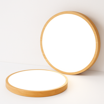 Plafonnier LED rond en bois très fin — LZ4X9P2Q