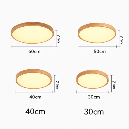 Plafonnier LED rond en bois très fin — LZ4X9P2Q