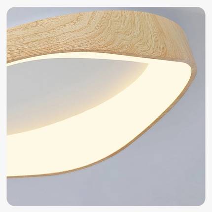 Plafonnier rond en bois avec télécommande pour éclairage intérieur — LZ4P9XJ