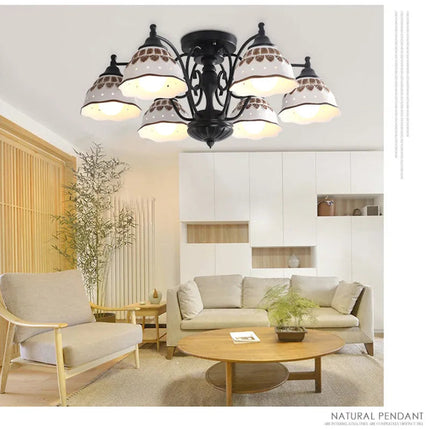 Plafonnier en céramique ambiance rétro style européen pour intérieur — LZ4G7X2