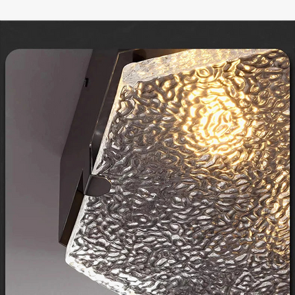 Plafonnier en cuivre avec verre ondulé pour intérieur moderne — LZ4X7Q