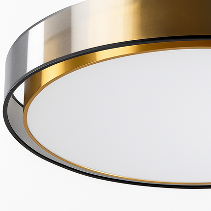 Plafonnier cuivre moderne double abat-jour en maille LED pour salon et chambre — LZ4X9P2