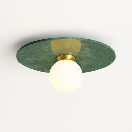 Plafonnier nordique en marbre blanc, noir et vert pour salon et couloir — LZ4P9XQ