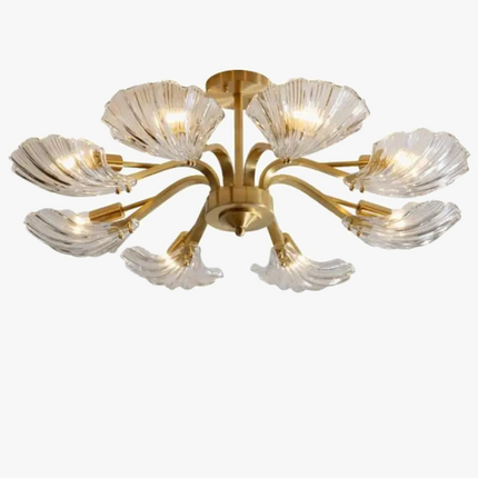 Plafonnier en verre antique avec coquille cuivre design moderne élégant — LZ4X9B