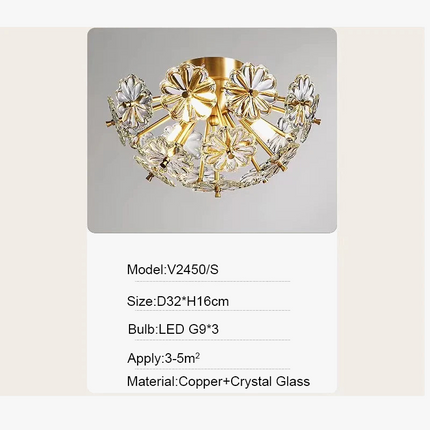 Plafonnier en verre cristal au design nordique pour intérieur moderne — LZ4X9P2Q