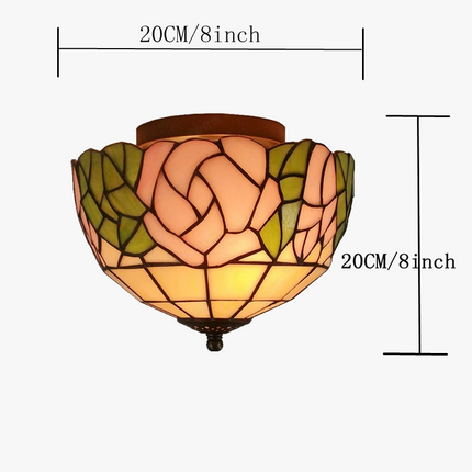 Plafonnier en verre style Tiffany pour éclairage rétro artistique — LZ4P9X