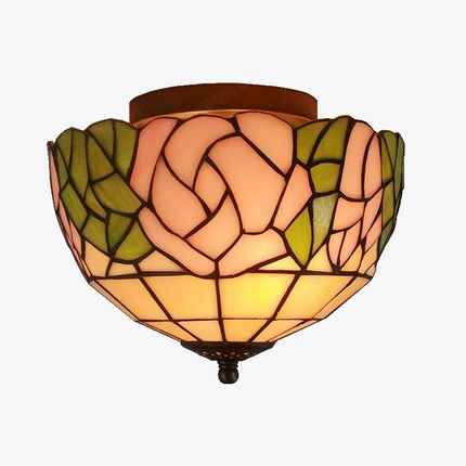Plafonnier en verre style Tiffany pour éclairage rétro artistique — LZ4P9X
