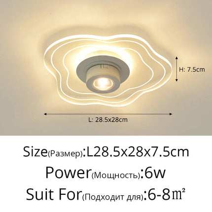 Plafonnier LED encastré avec spots style nordique — LZ4X9T