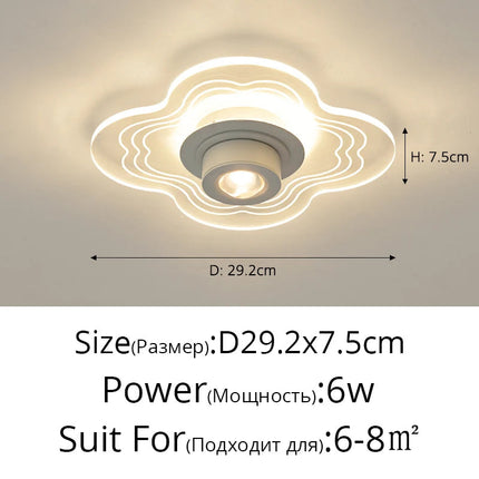 Plafonnier LED encastré avec spots style nordique — LZ4X9T