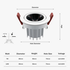 Blanc / Non-Dimmable / CHINE | Blanc naturel | 12W