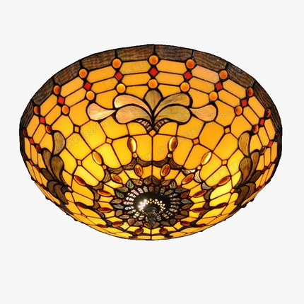 Plafonnier en verre style Tiffany rétro européen pour décoration ancienne — LZ4X9M