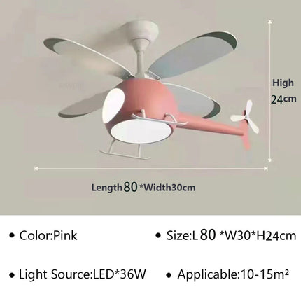 Plafonnier LED ventilateur hélicoptère pour chambre enfant — LZ4X9P