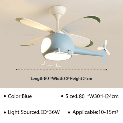 Plafonnier LED ventilateur hélicoptère pour chambre enfant — LZ4X9P