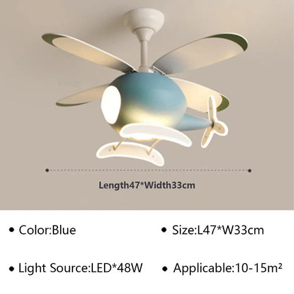 Plafonnier LED ventilateur hélicoptère pour chambre enfant — LZ4X9P