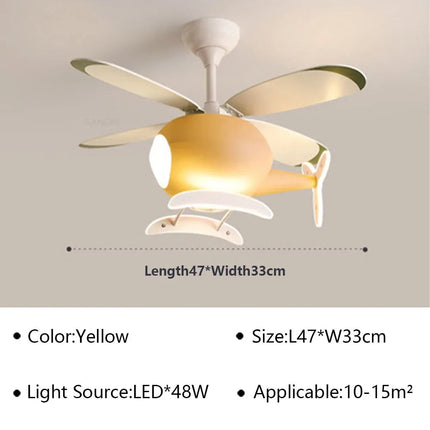 Plafonnier LED ventilateur hélicoptère pour chambre enfant — LZ4X9P