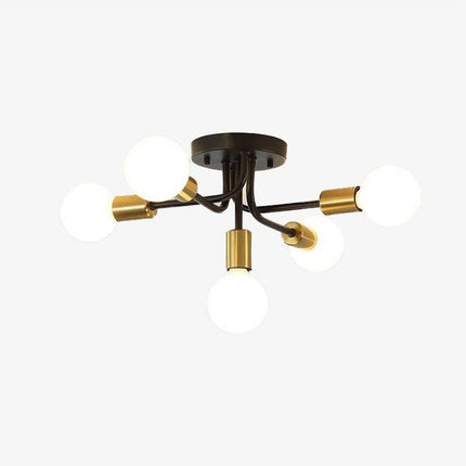 Plafonnier industriel en métal noué avec 5 ampoules Nido — LZ4X9T