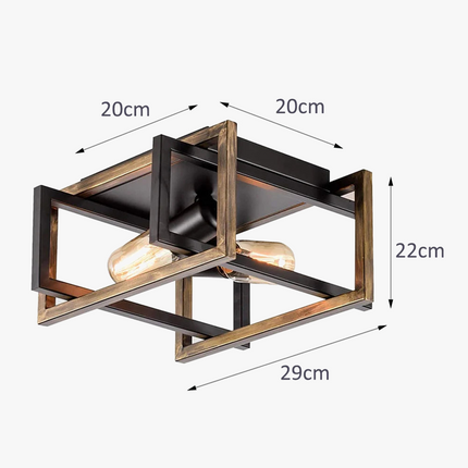 Plafonnier intérieur double lampe style industriel rétro — LZ4X9T2