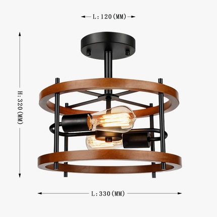 Plafonnier intérieur double lampe style industriel rétro — LZ4X9T2