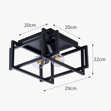 Plafonnier intérieur double lampe style industriel rétro — LZ4X9T2