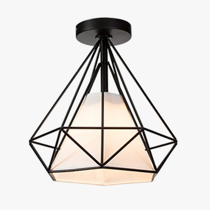 Plafonnier LED style industriel avec cage en métal vintage — LZ4T9Q2N